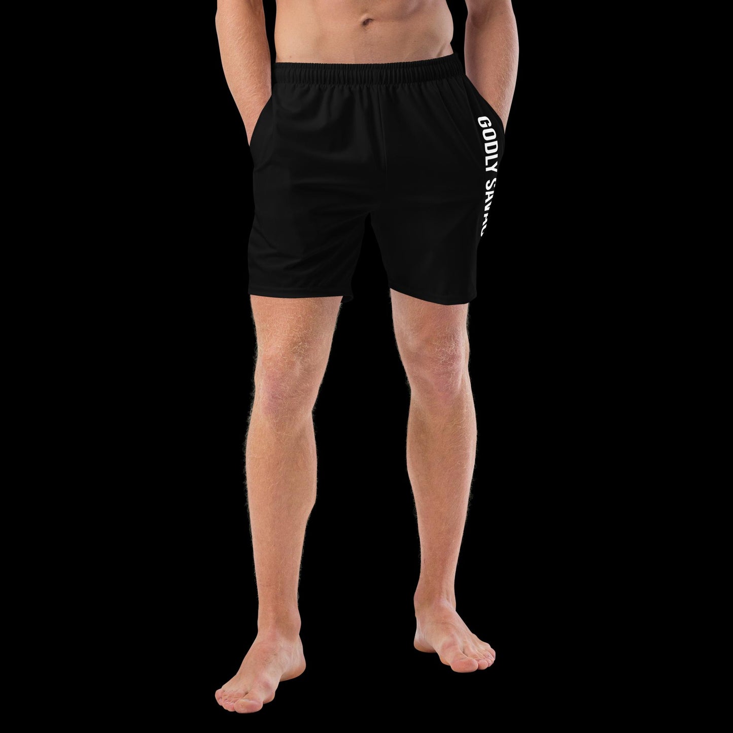 Black "Godly Savage" Men's swim trunks