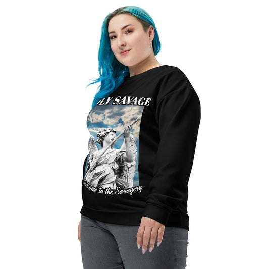 Black “Angelic Savage” Unisex Sweatshirt