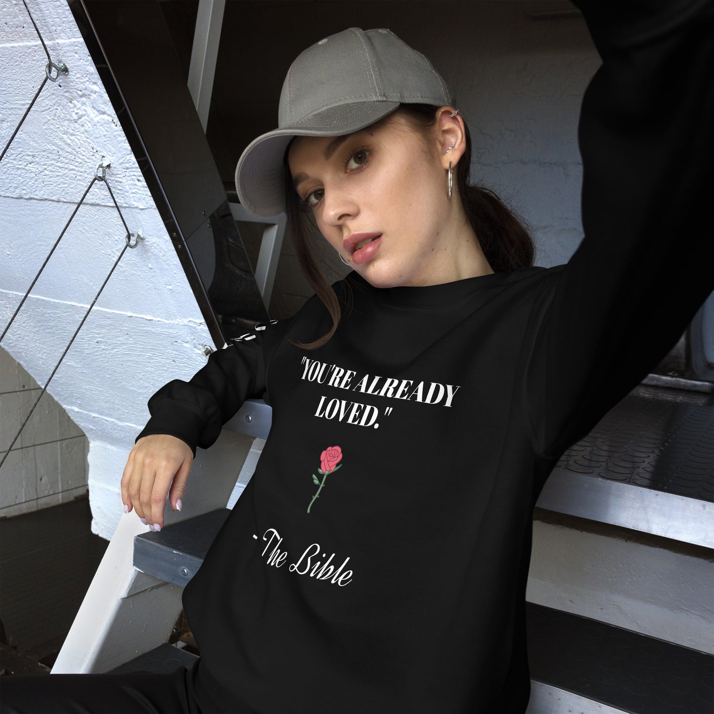 Black "You're Already Loved" Unisex Sweatshirt